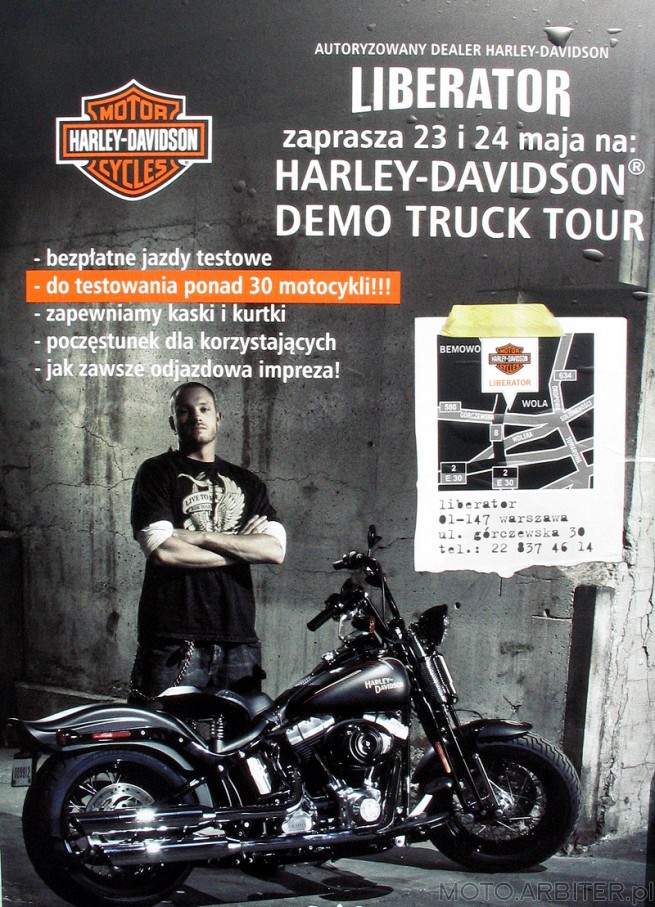 Autoryzowany dealer Harley Davidson LIBERATOR Demo Truck Tour. Bezpłatne jazdy ...